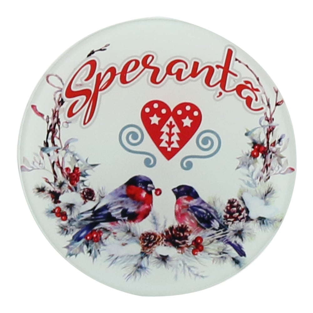 Suport pahar din sticla Pasari 10 CM - Bucurie/Iertare/Speranta/Credinta Suport pahar din sticla Pasari 10 CM - Bucurie/Iertare/Speranta/Credinta