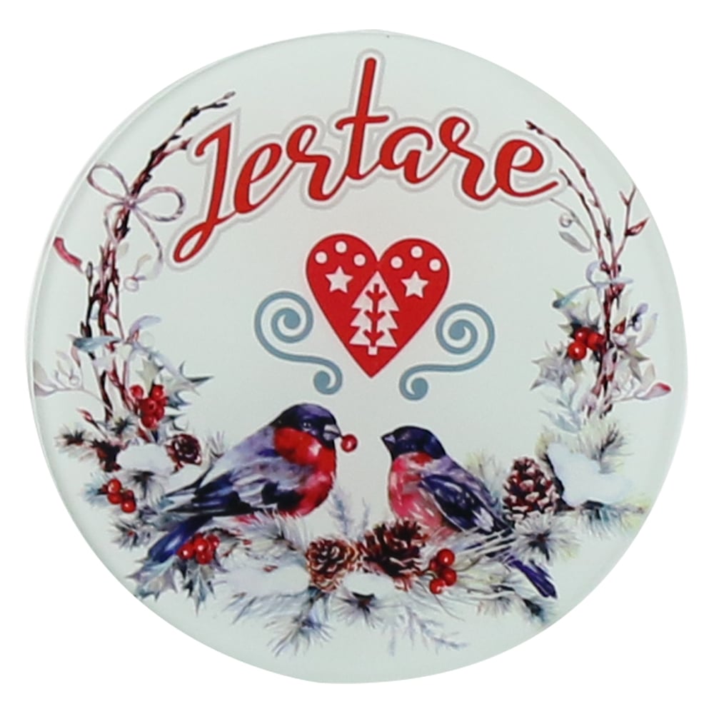 Suport pahar din sticla Pasari 10 CM - Bucurie/Iertare/Speranta/Credinta Suport pahar din sticla Pasari 10 CM - Bucurie/Iertare/Speranta/Credinta