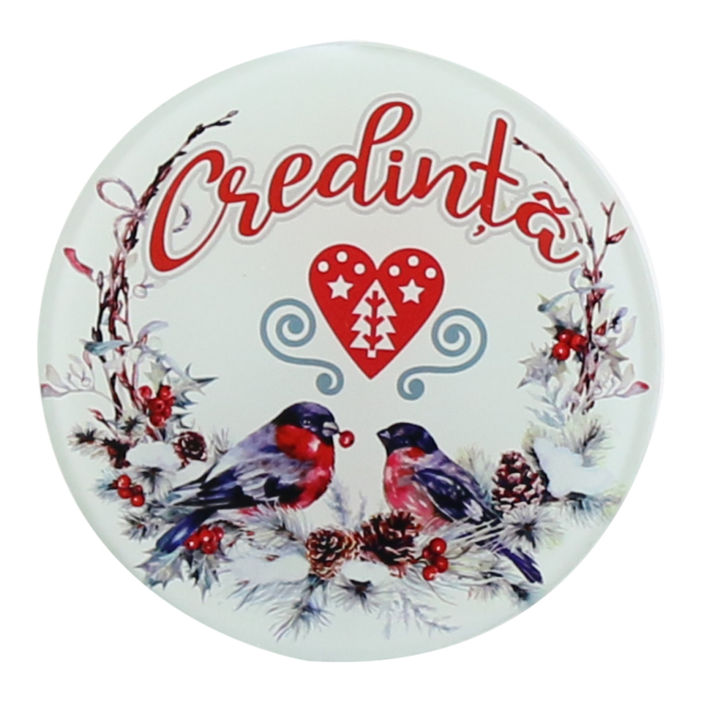 Suport pahar din sticla Pasari 10 CM - Bucurie/Iertare/Speranta/Credinta Suport pahar din sticla Pasari 10 CM - Bucurie/Iertare/Speranta/Credinta