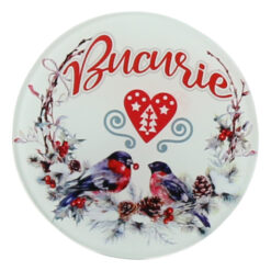 Suport pahar din sticla Pasari 10 CM - Bucurie/Iertare/Speranta/Credinta