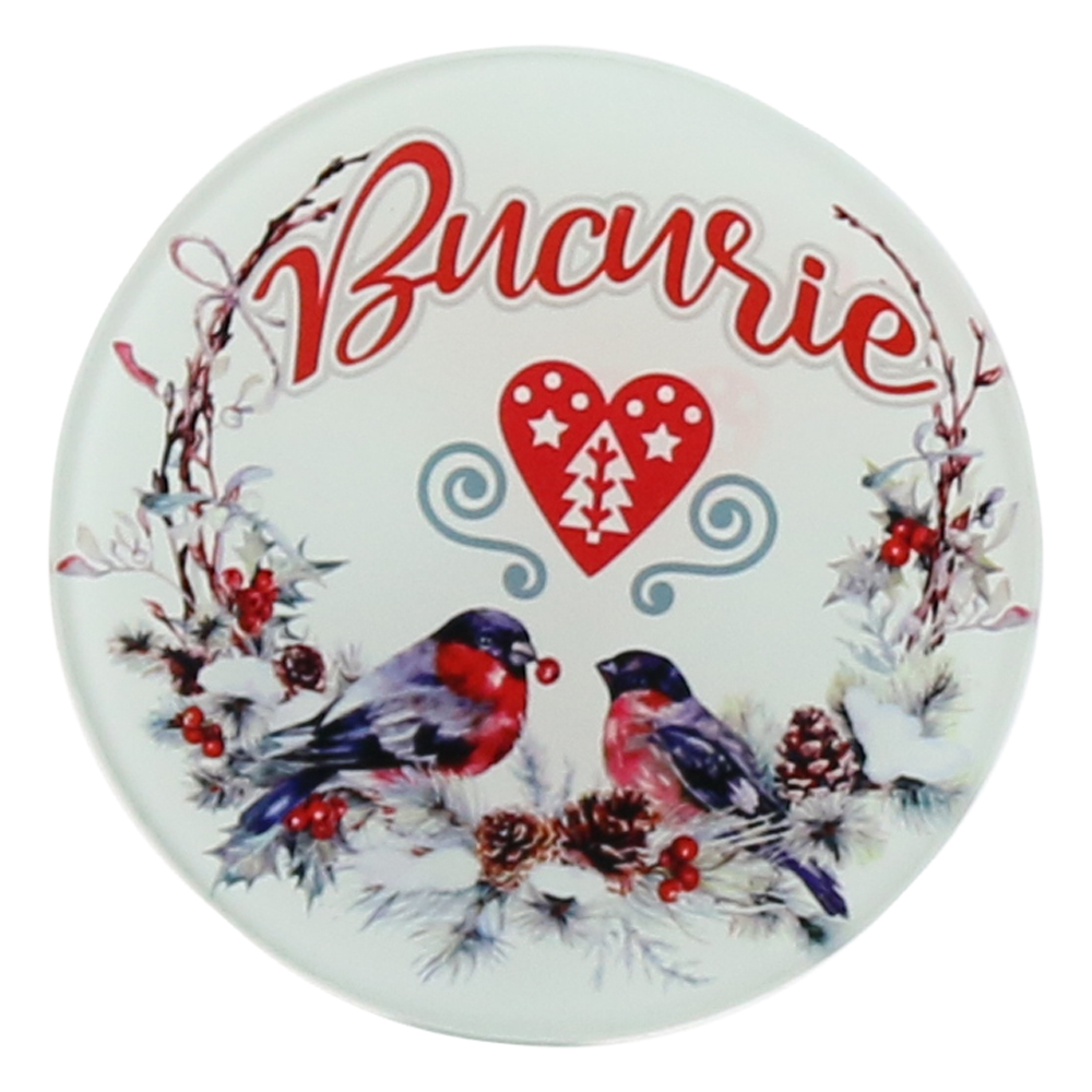 Suport pahar din sticla Pasari 10 CM - Bucurie/Iertare/Speranta/Credinta Suport pahar din sticla Pasari 10 CM - Bucurie/Iertare/Speranta/Credinta