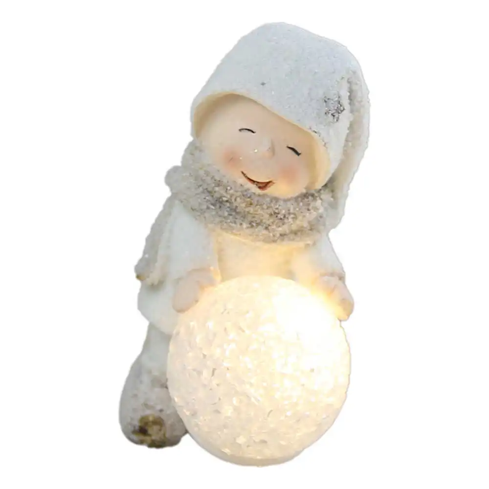 Figurina Copil cu glob luminat led 11 CM Figurina Copil cu glob luminat led 11 CM