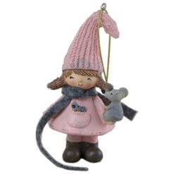 Figurina Craciun Copil cu soricel 10 CM