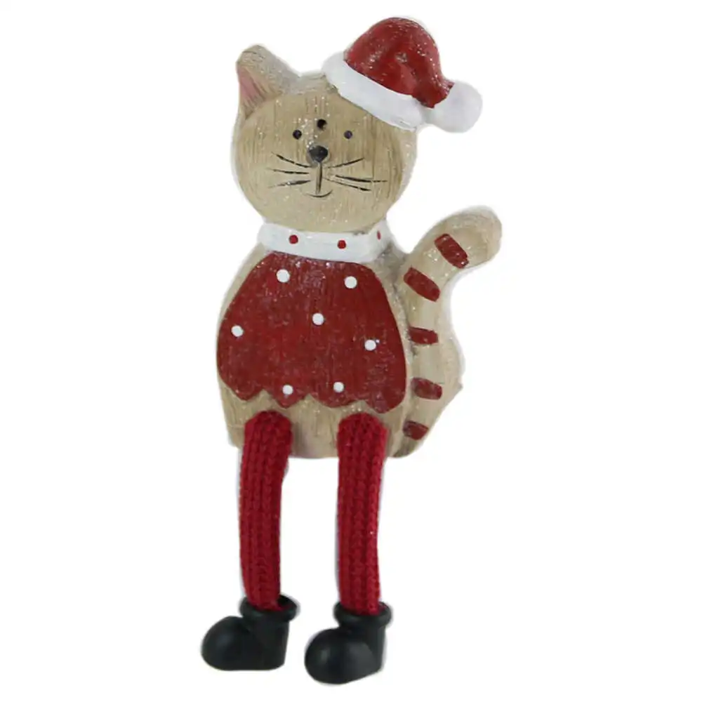 Figurina Craciun Pisica din ceramica 20 CM Figurina Craciun Pisica din ceramica 20 CM