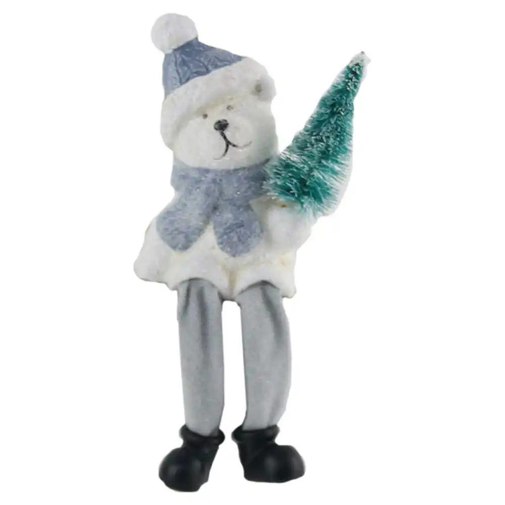 Figurina Craciun Ursulet din ceramica cu picioare mobile 18 CM Figurina Craciun Ursulet din ceramica cu picioare mobile 18 CM