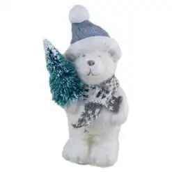 Figurina Ursulet din ceramica cu brad 13 CM