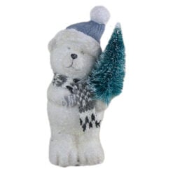 Figurina Ursulet din ceramica cu brad 13 CM
