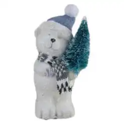 Figurina Ursulet din ceramica cu brad 13 CM