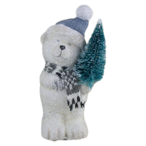 Figurina Ursulet din ceramica cu brad 13 CM
