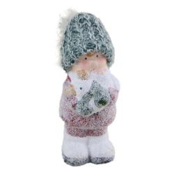 Figurina Copil din ceramica cu caciula tricotata 14 CM