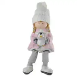 Figurina Craciun Copil din ceramica cu picioare mobile 31 CM