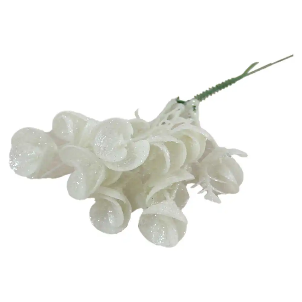 Pick decor creanga Roz /Alb cu glitter 26 CM