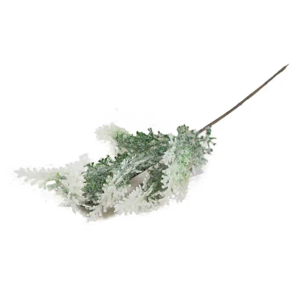 Creanga decorativa Verde/alb cu glitter 50 CM