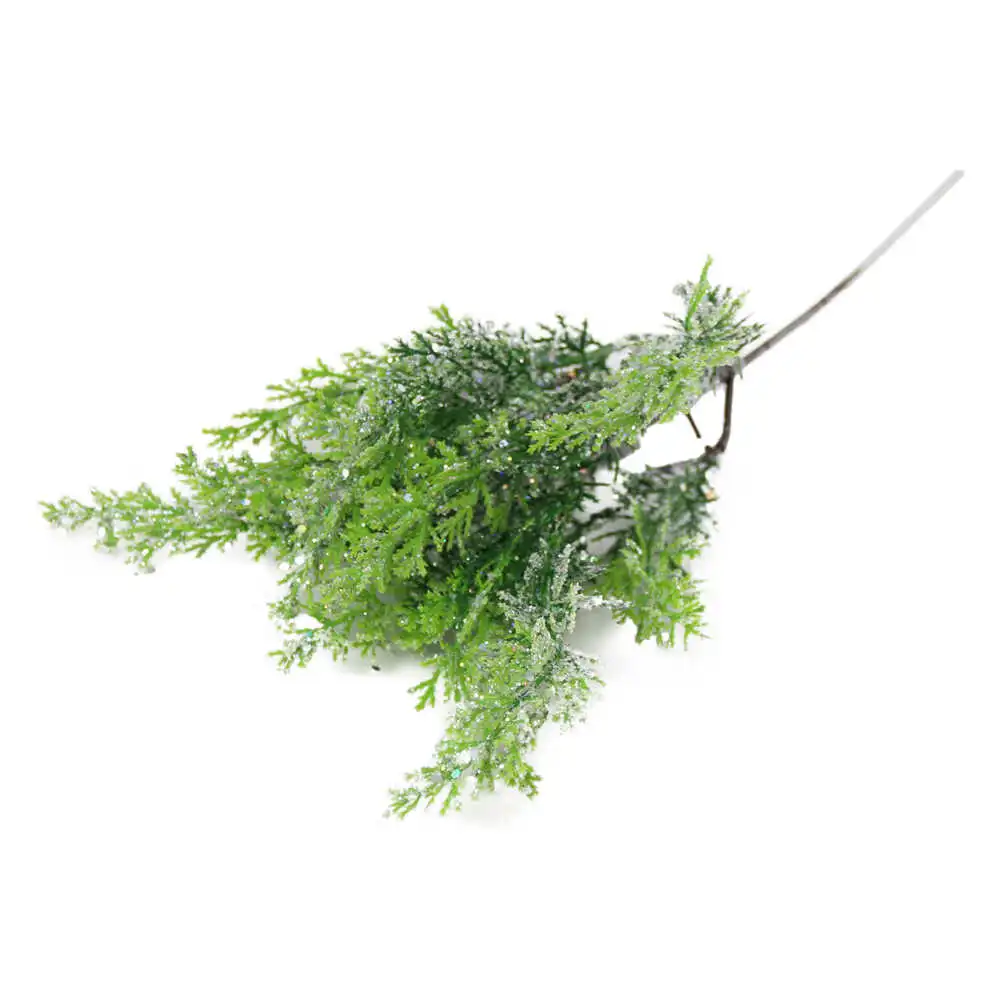 Creanga decorativa Verde/alb cu sclipici 50 CM Creanga decorativa Verde/alb cu sclipici 50 CM