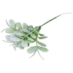 Pick decor creanga cu frunze si sclipici 25 CM