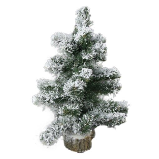 Brad artificial cu zapada si talpa lemn 40 CM