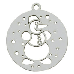 Ornament de brad din lemn 8x9 CM - Om de zapada