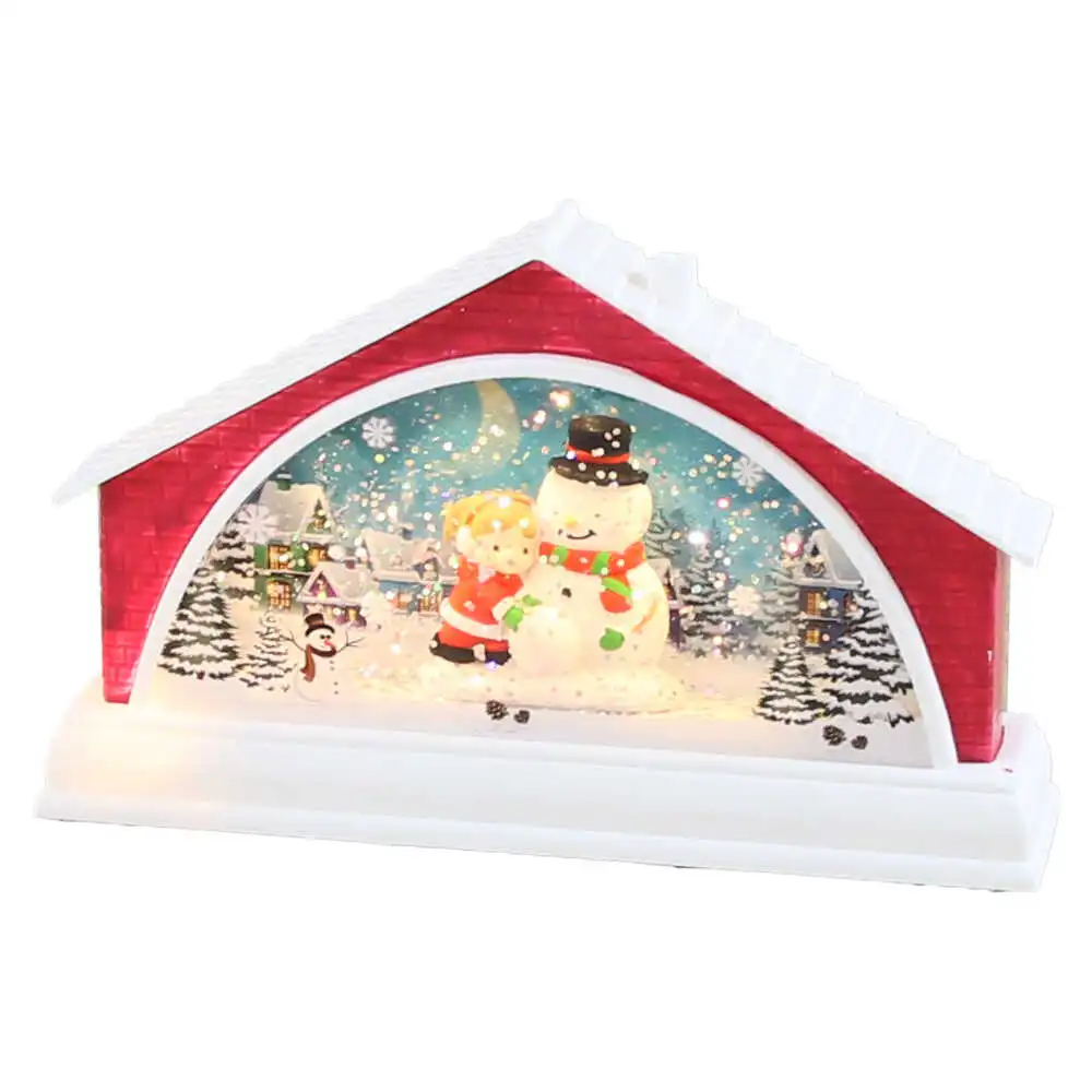 Decoratiune de Craciun Casuta muzicala cu led 15x10 CM