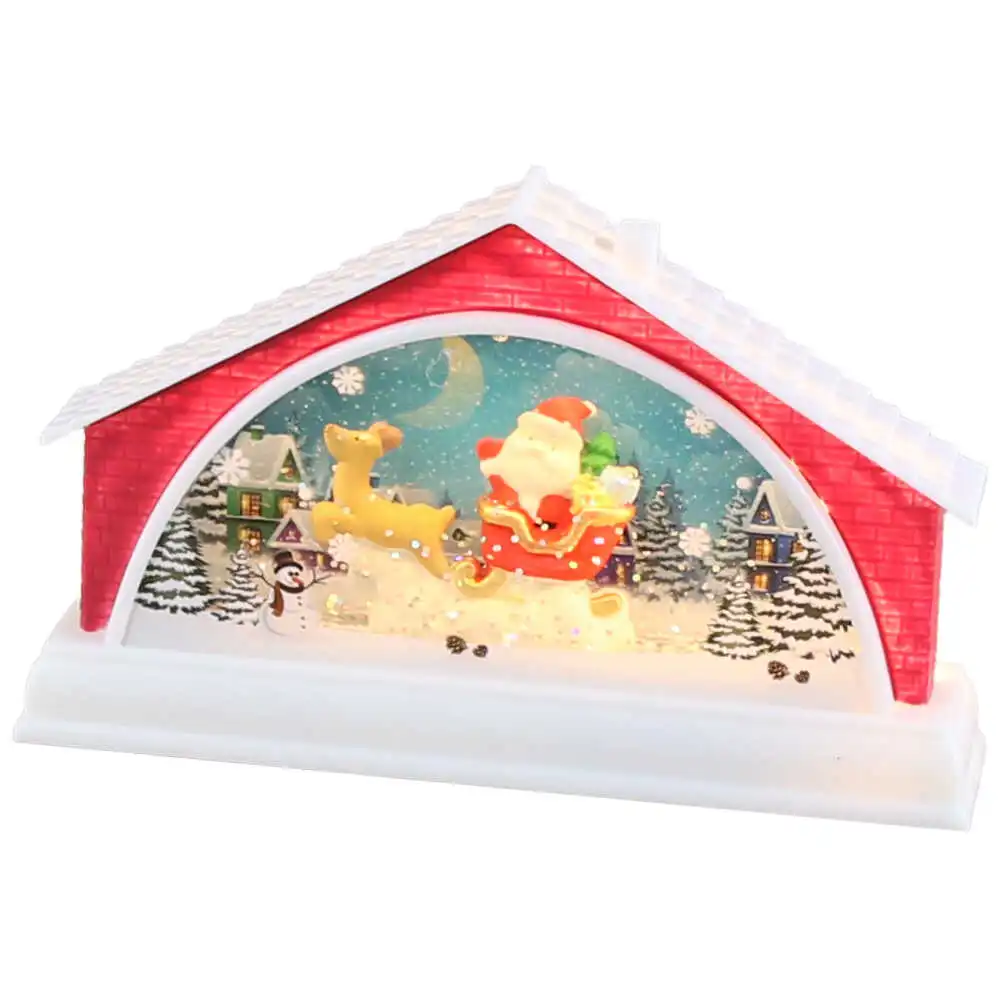 Decoratiune de Craciun Casuta muzicala cu led 15x10 CM