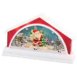 Decoratiune de Craciun Casuta muzicala cu led 15x10 CM