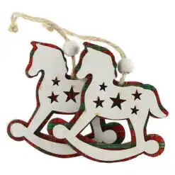 Set 2 ornamente de brad din lemn 7 CM