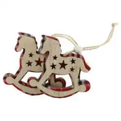 Set 2 ornamente de brad din lemn 7 CM