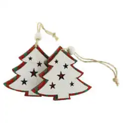 Set 2 ornamente de brad din lemn 7 CM