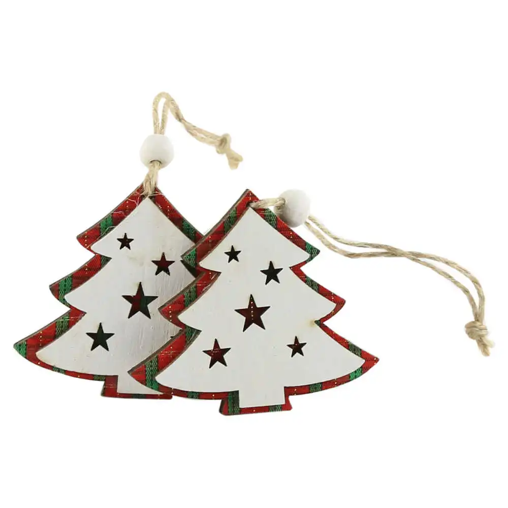 Set 2 ornamente de brad din lemn 7 CM