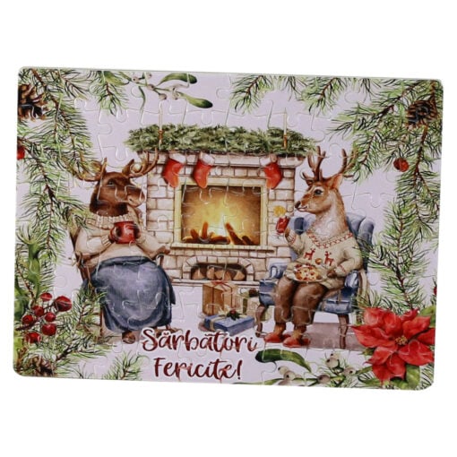 Puzzle 80 piese "Sarbatori Fericite!" Cerbi