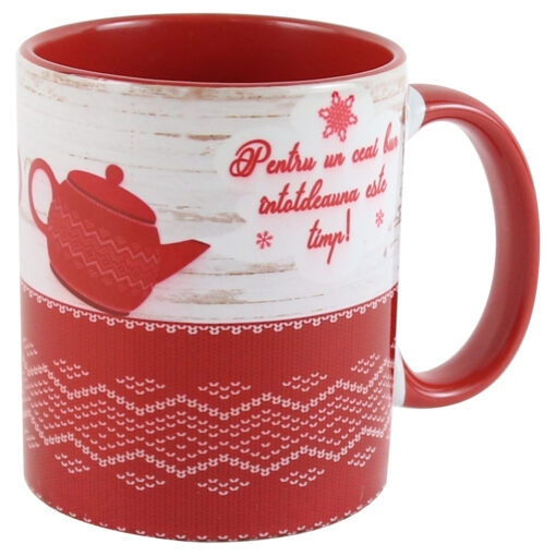 Cana ceramica "Pentru un ceai bun intotdeauna este timp!" 330 ml