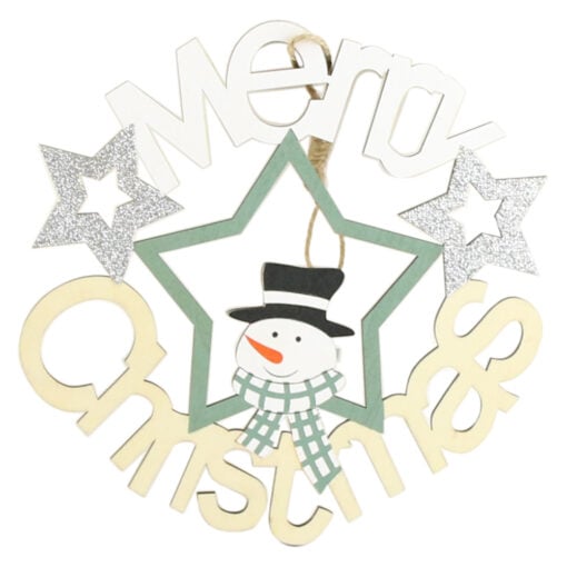 Decor pentru usa din lemn Merry Christmas