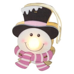 Ornament de brad din lemn Om de zapada 10 CM