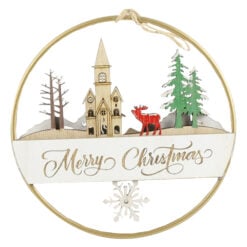 Decor pentru usa din lemn Merry Christmas