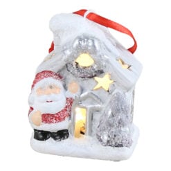Casuta decorativa Craciun cu led 7 CM