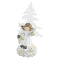 Figurina ingeras cu brad si led 17 CM