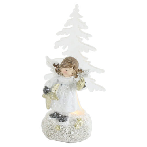 Figurina ingeras cu brad si led 17 CM