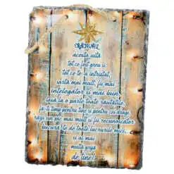 Placa ardezie de perete "Craciunul acesta uita..." 14x19 CM