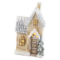 Casuta decorativa Craciun din ceramica cu led 33 CM