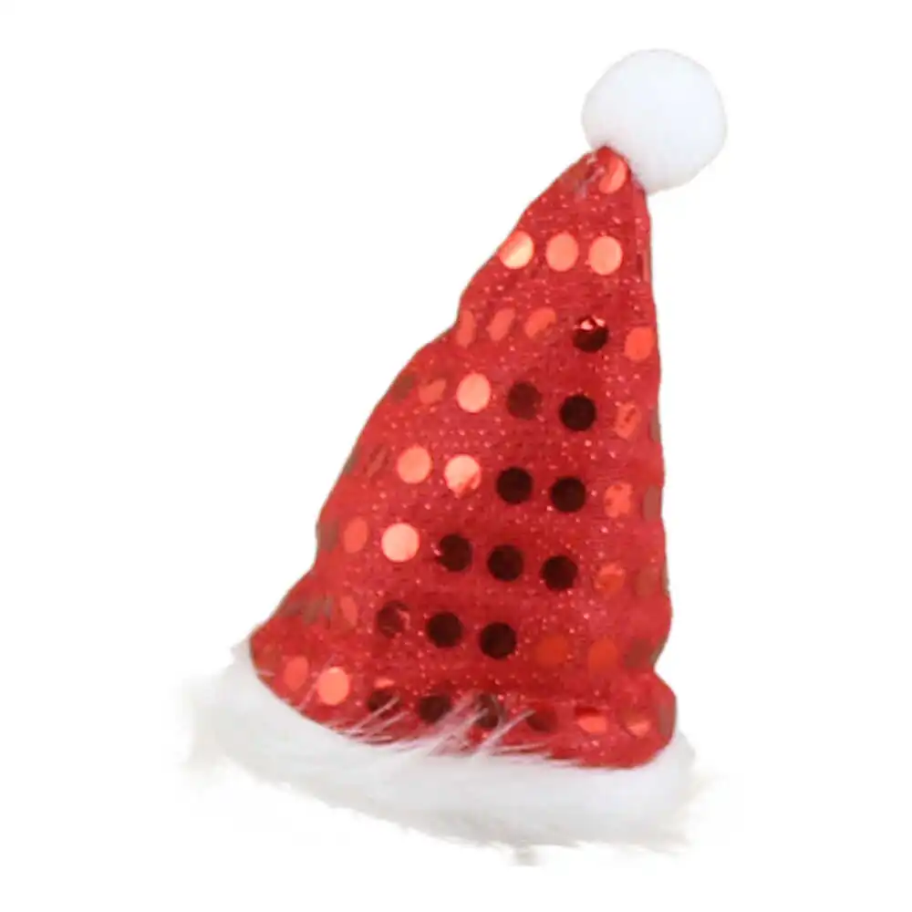 Ornament brad cu clama Caciula de Mos 13 CM Ornament brad cu clama Caciula de Mos 13 CM