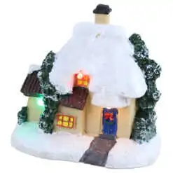 Casuta decorativa Craciun cu led 10x9 CM