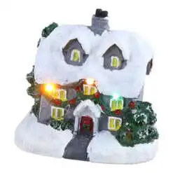 Casuta decorativa Craciun cu led 10x9 CM