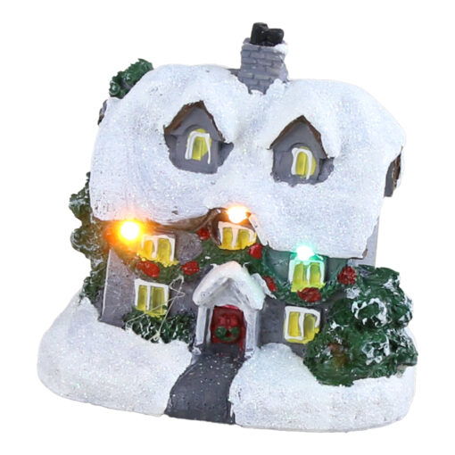 Casuta decorativa Craciun cu led 10x9 CM