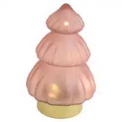 Ornament de Craciun Brad din sticla cu led 12x19 CM