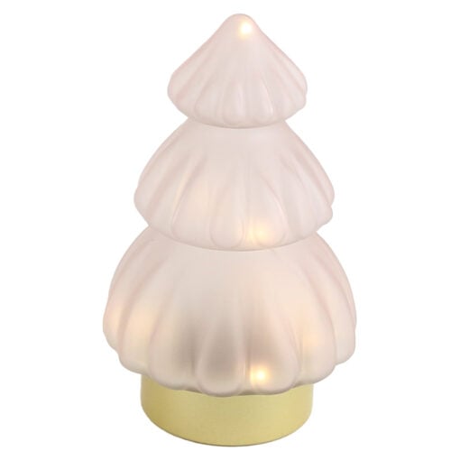 Ornament de Craciun Brad din sticla cu led 12x19 CM