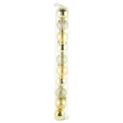 Set 10 globuri din plastic Auriu 5 CM