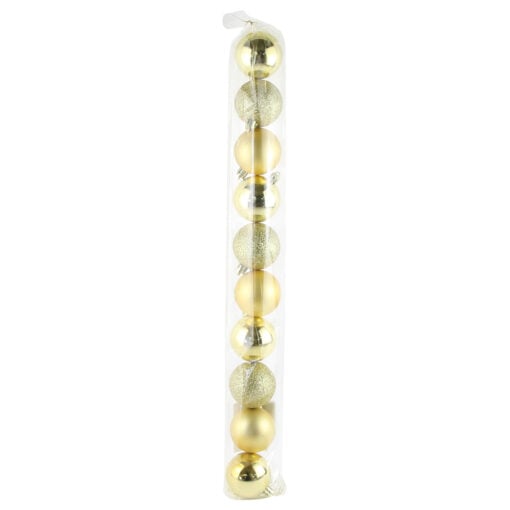Set 10 globuri din plastic Auriu 5 CM