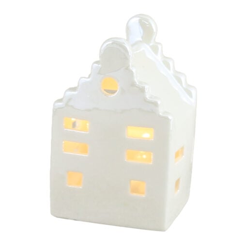 Casuta decorativa din ceramica cu led 10 CM