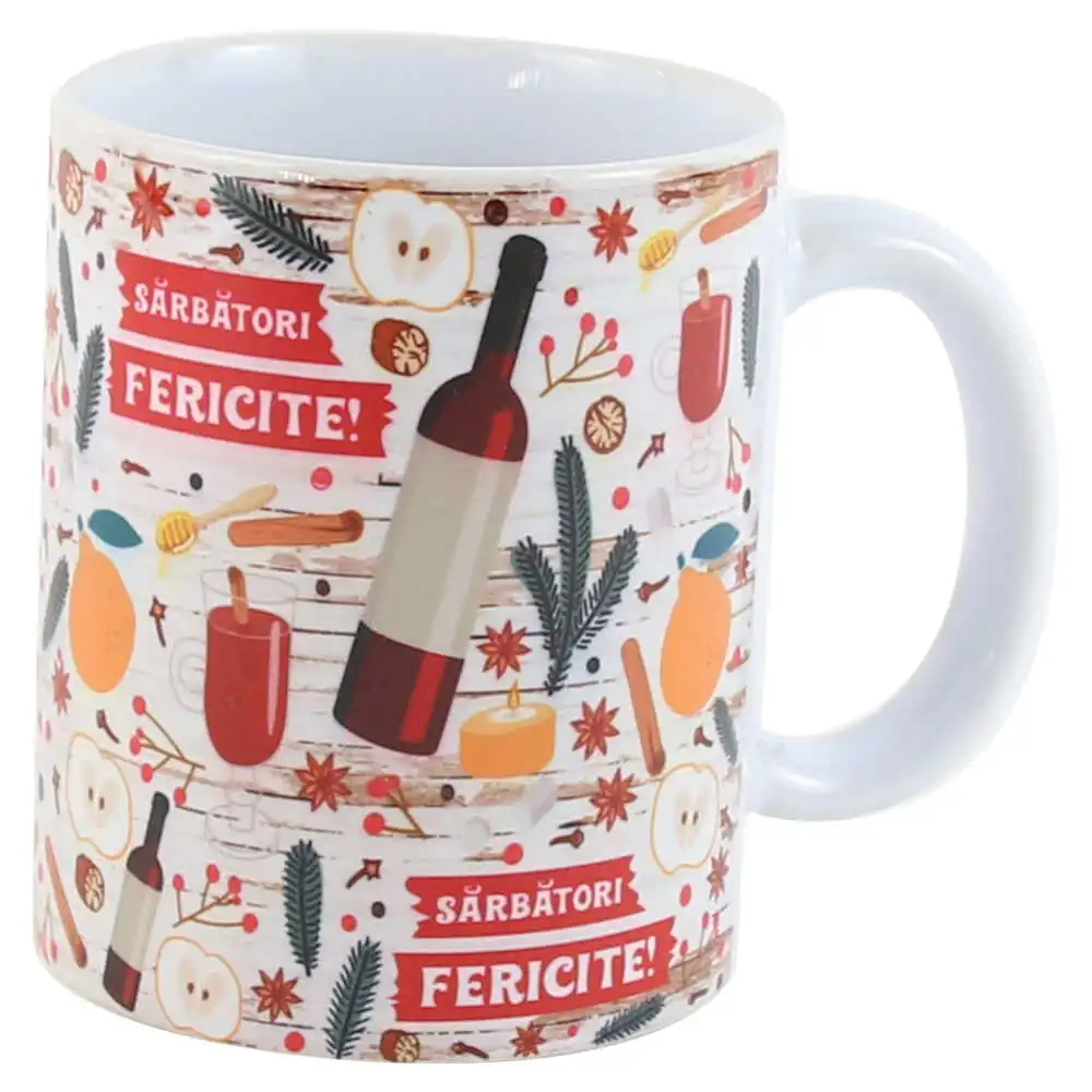 Cana ceramica "Sarbatori Fericite!" 330 ml Cana ceramica "Sarbatori Fericite!" 330 ml