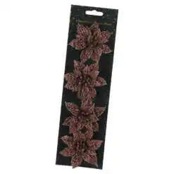 Set 4 ornament brad cu clama Floare 8 CM