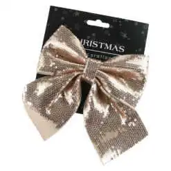 Ornament Fundita Rosegold cu paiete 17 CM